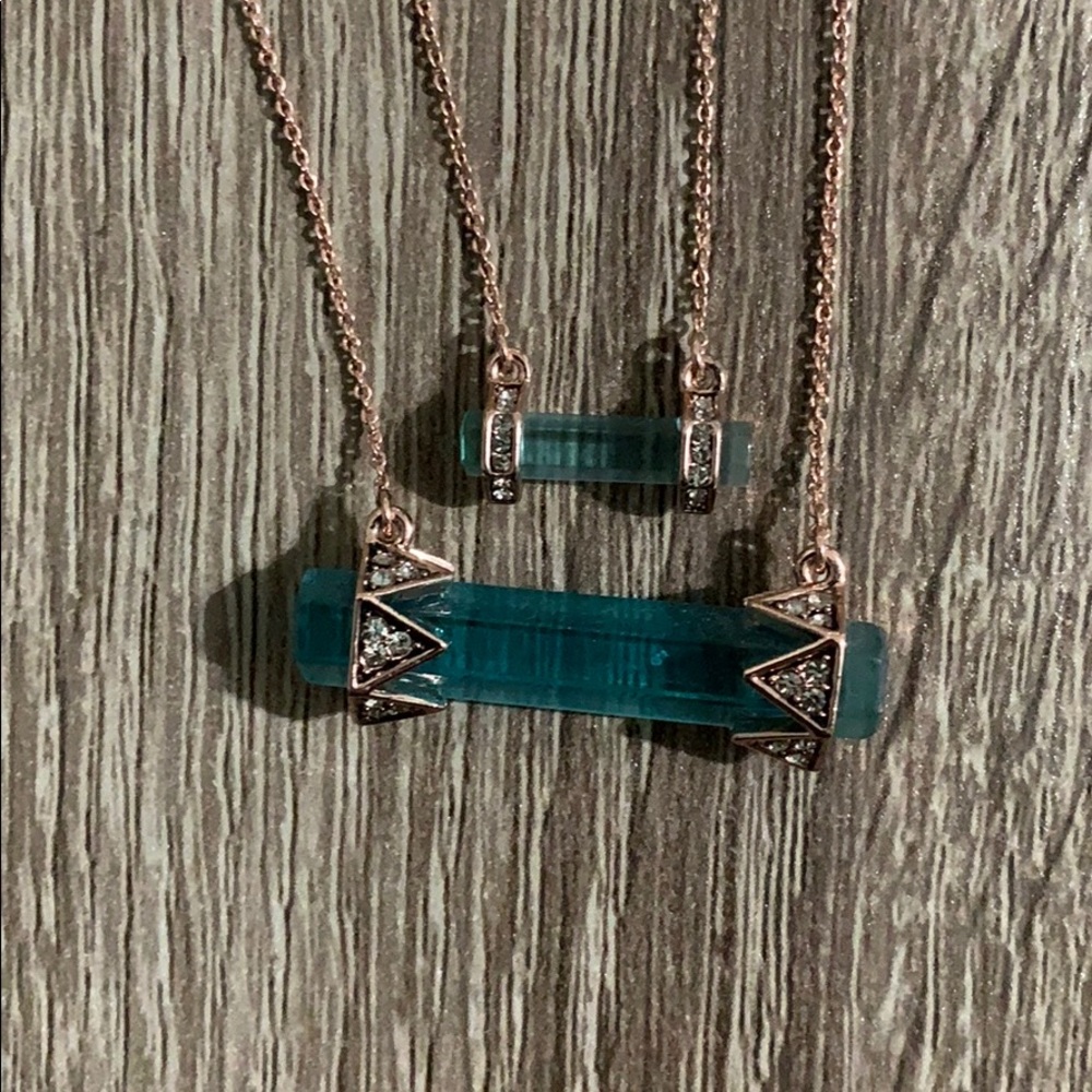 Double chained gen rose gold necklace